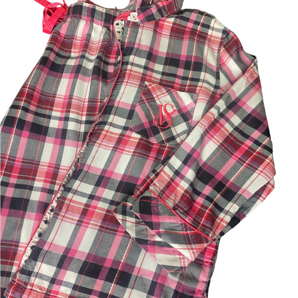 Victoria’s Secret Plaid Button-Up Shirt & Pants Large
